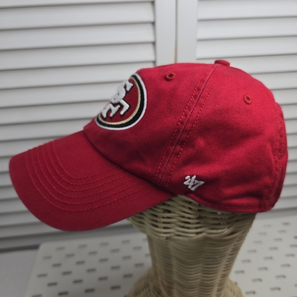 '47 SF 49ers Red Cap Unisex Small Fit Dad Hat NFL Logo Retro Fan Embroidered - Picture 3 of 10